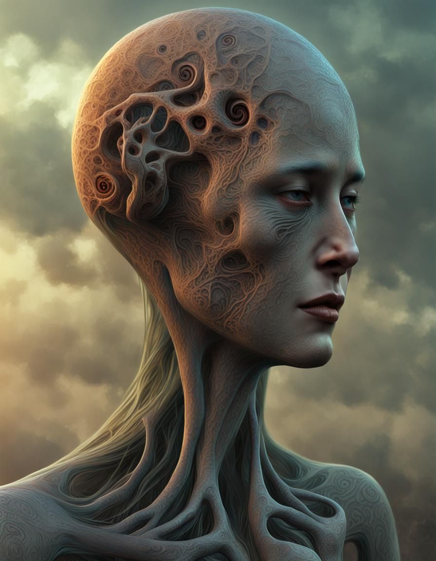 A Lovecraftian android woman.