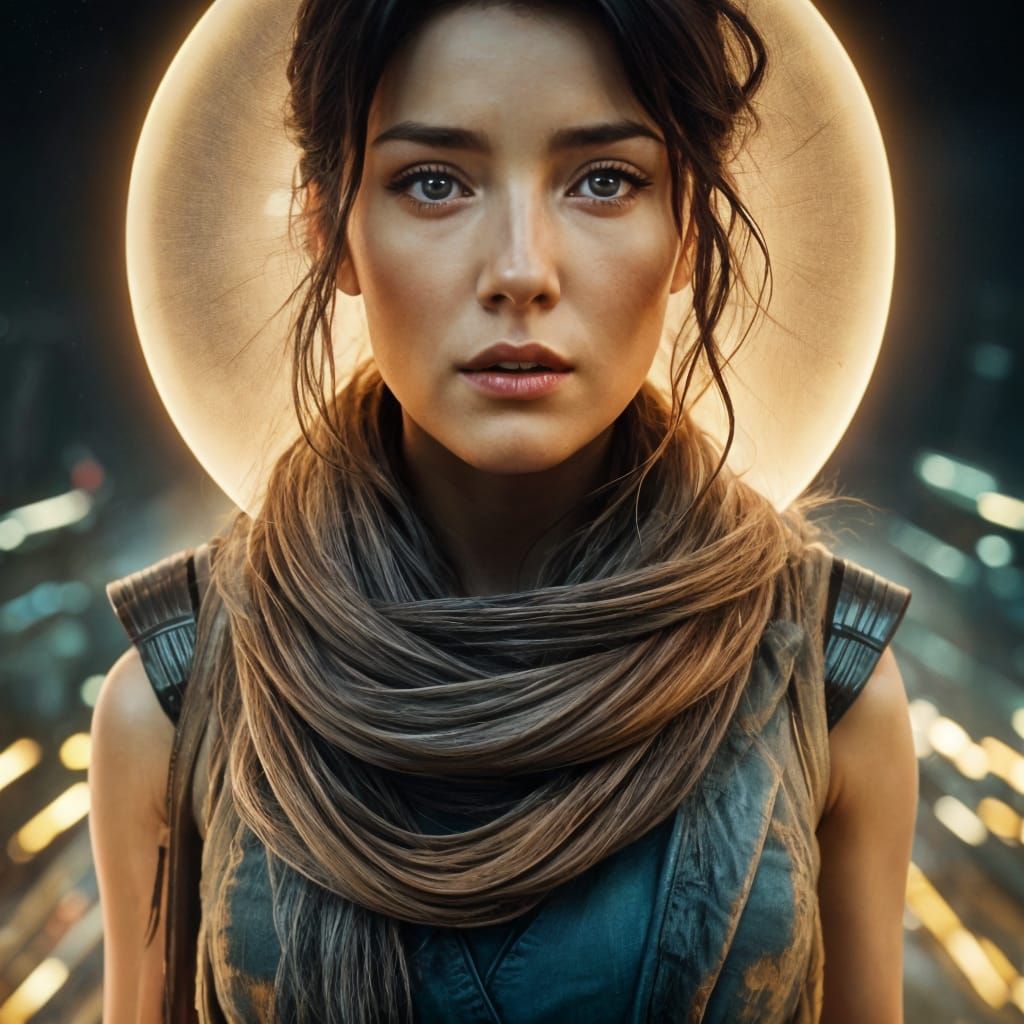 Cyberpunk Portrait in Magical Realism Style