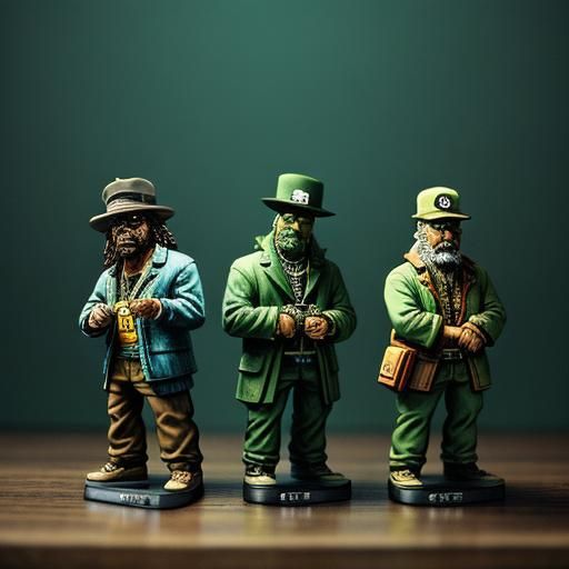 Hip Hop Stoner Figures in Cinematic Style