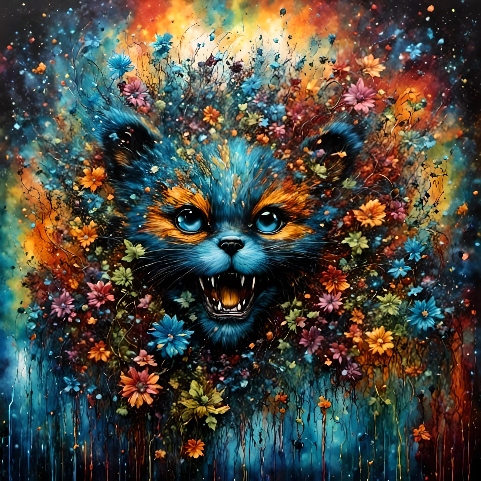 Colorful Graffiti Street Art with Polychromatic Hues