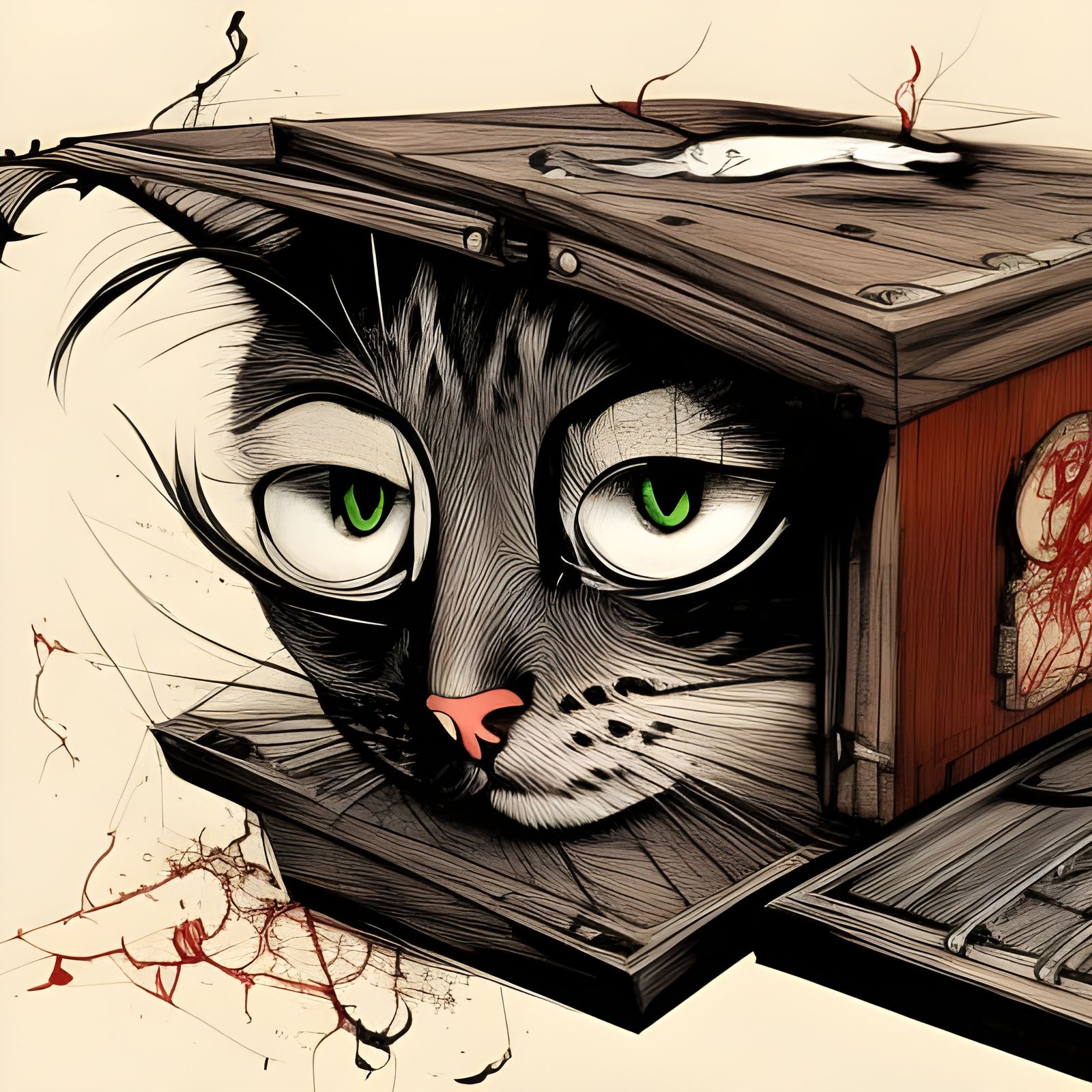 Cat in a Box: Dark Fantasy Concept Art