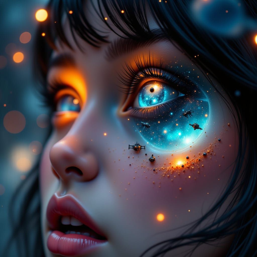 Cosmic Reflections: Woman's Gaze in Dystopian Future