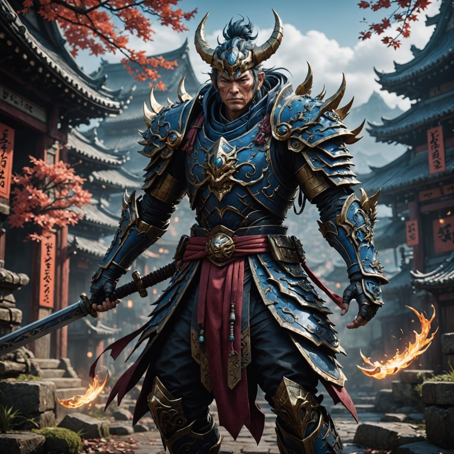 Epic Fantasy Demon Hybrid in Vibrant Realistic Art