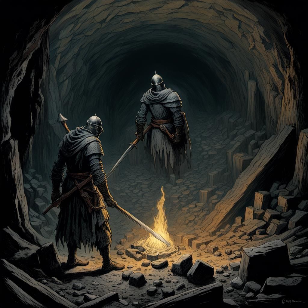 Dark Souls Found in Mines of Death: Horror Art