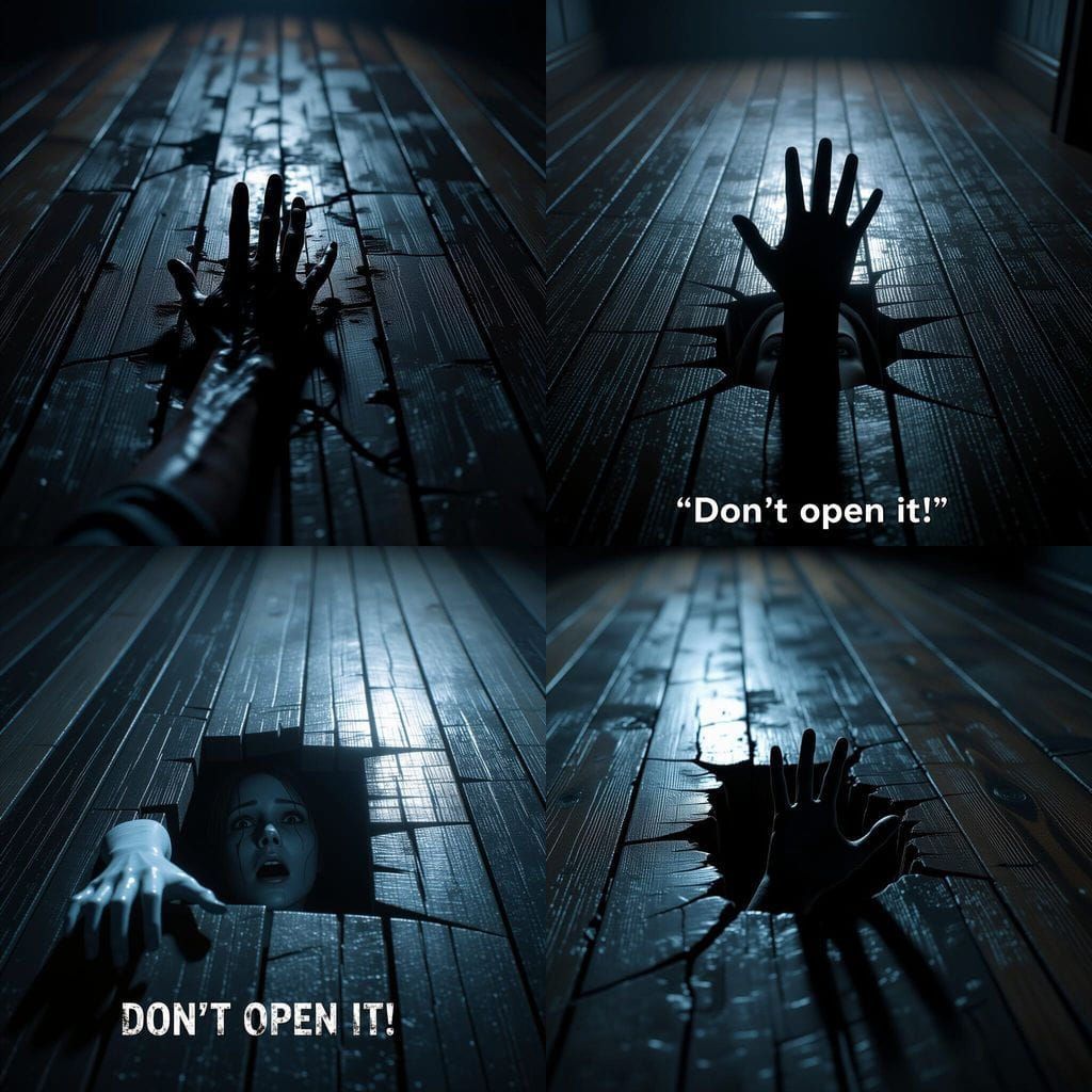 Horror Scene: Hand Reaching From Under Floorboards