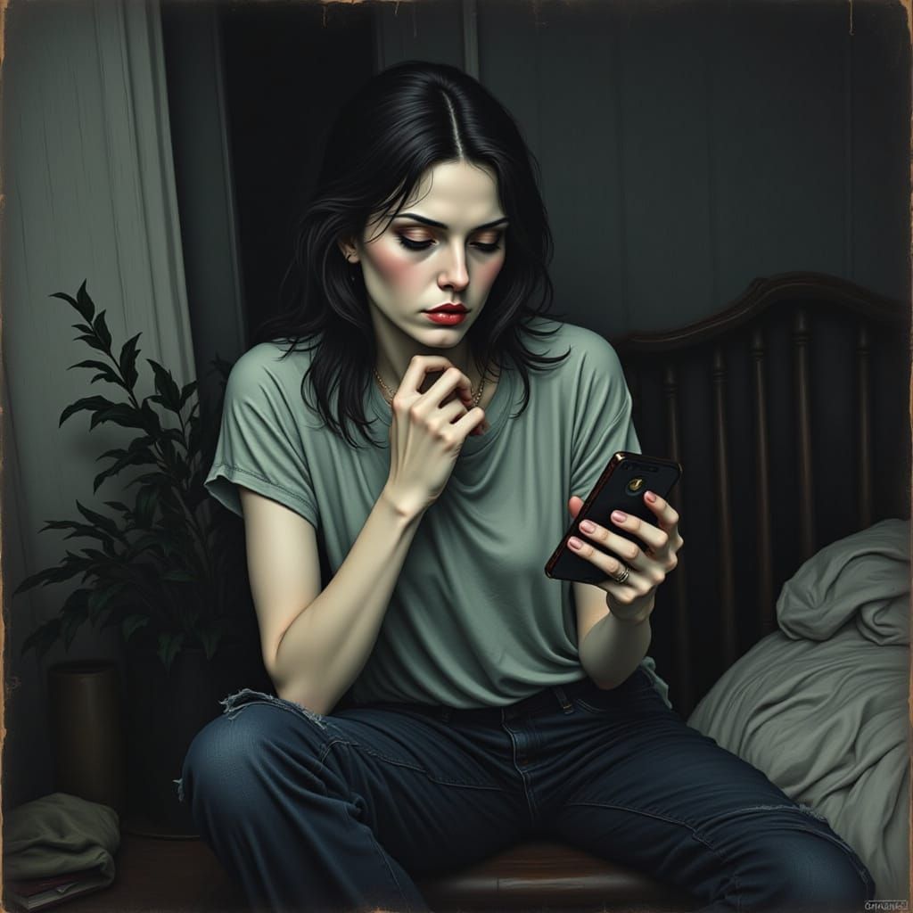 A Desperate Moment of Solace in a Somber Space