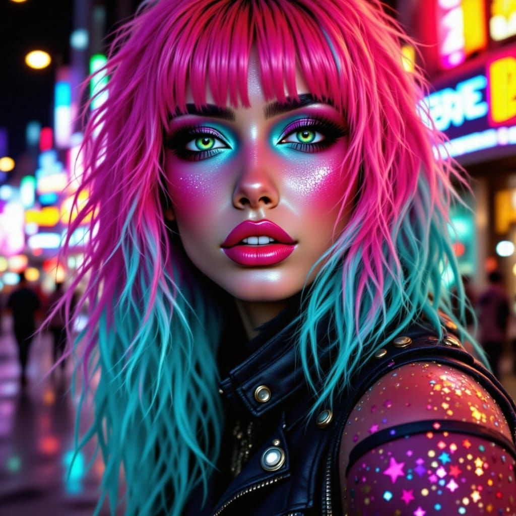 Cyberpunk Goddess with Unbridled Beauty