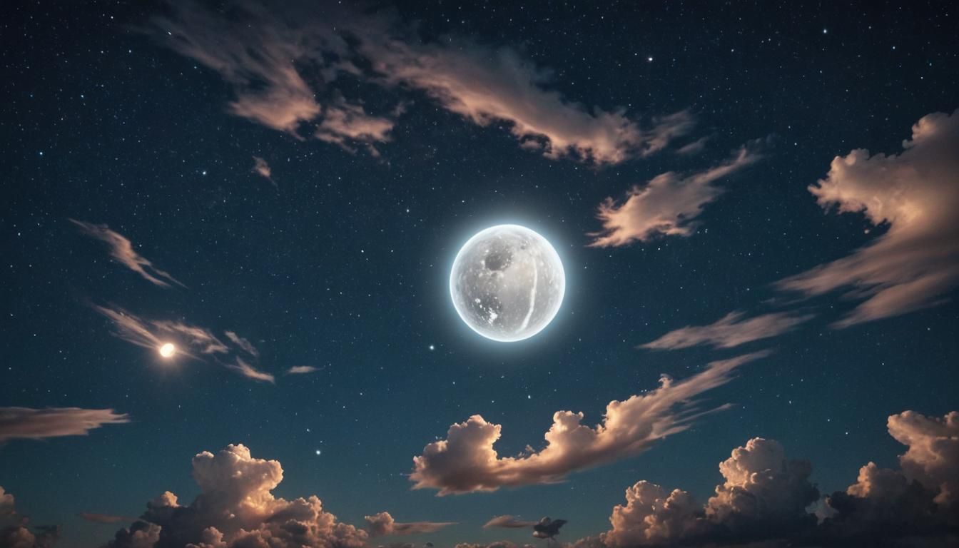 Glowing Orb in Starry Sky: Surreal Astral Art