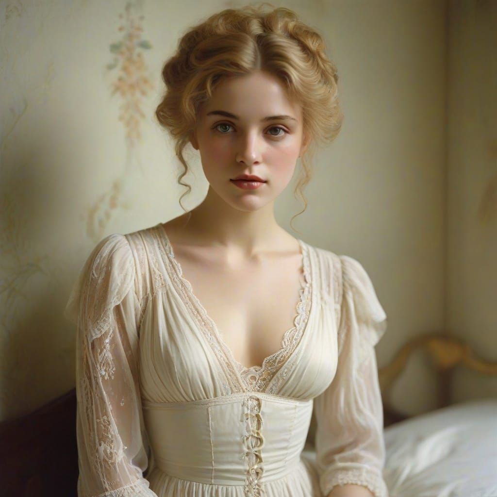 Gibson Girl in Autochrome Photograph Style