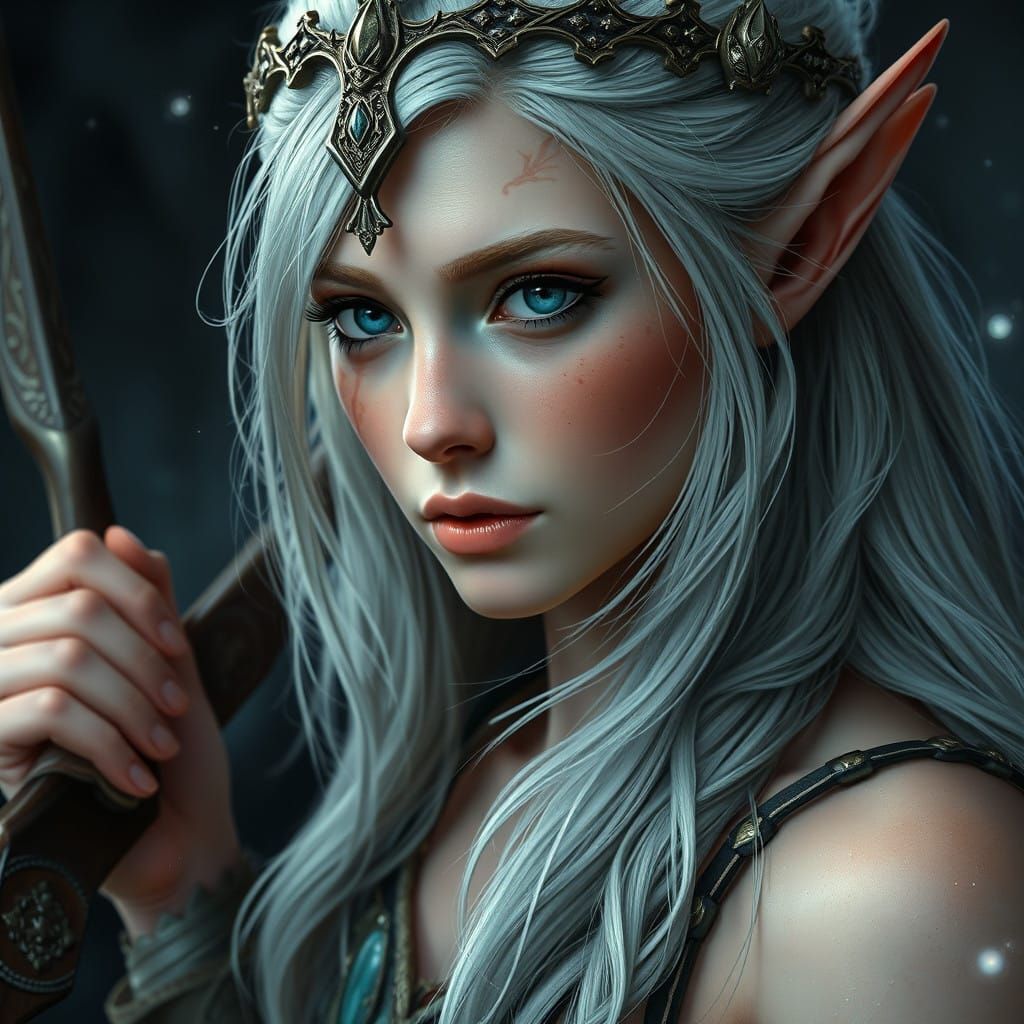 Surreal Elven Princess in Deep Fantasy Portrait