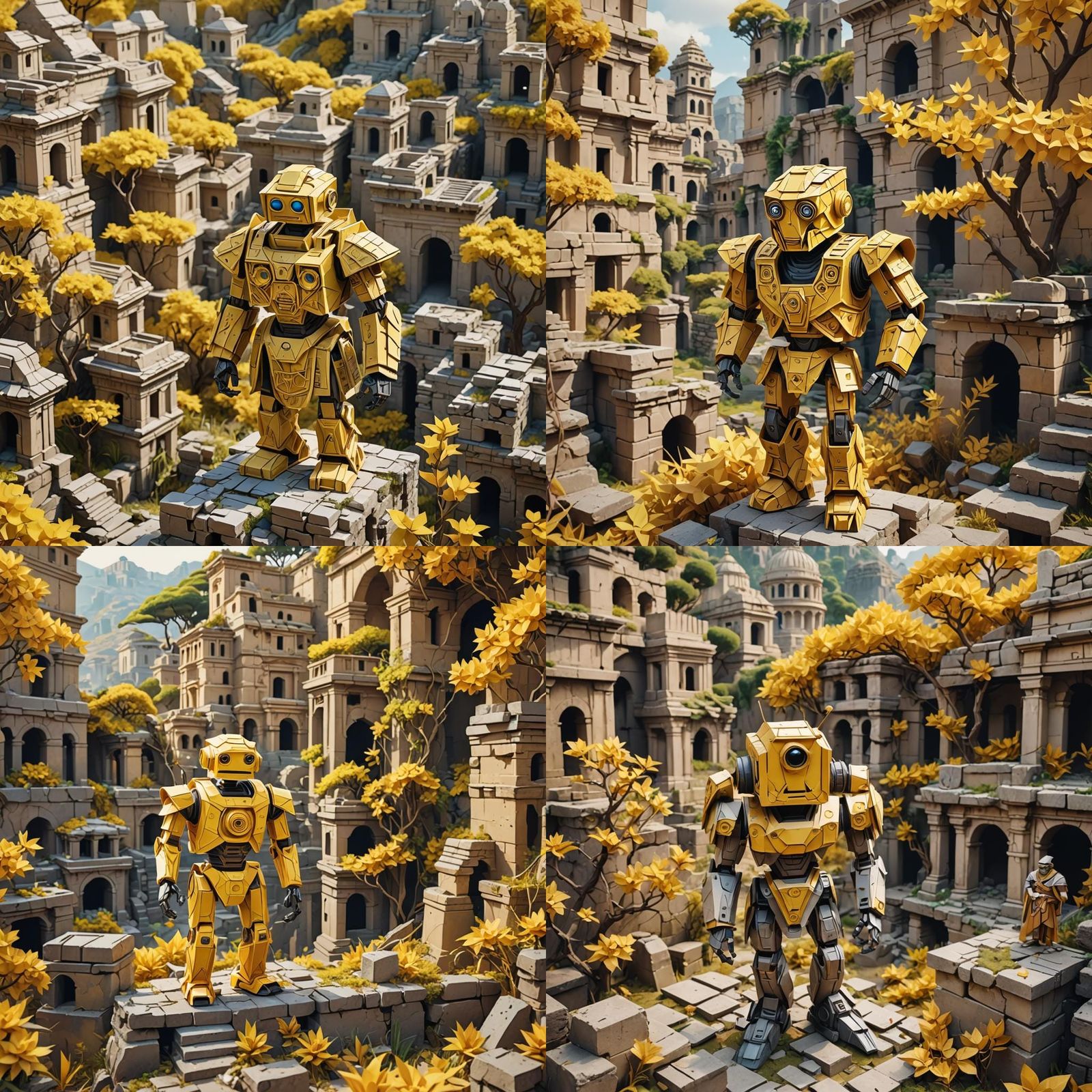 Robot Vagabond Gazing at Himalayan Ruins