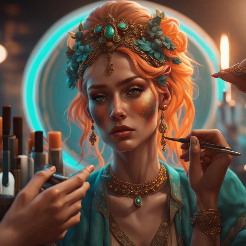 Makeup Artist at Work: Hyperdetailed Concept Art