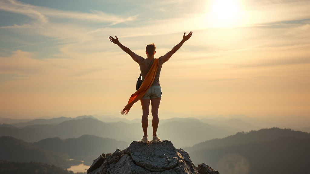Vitruvian Human on Mountain, Digital Art