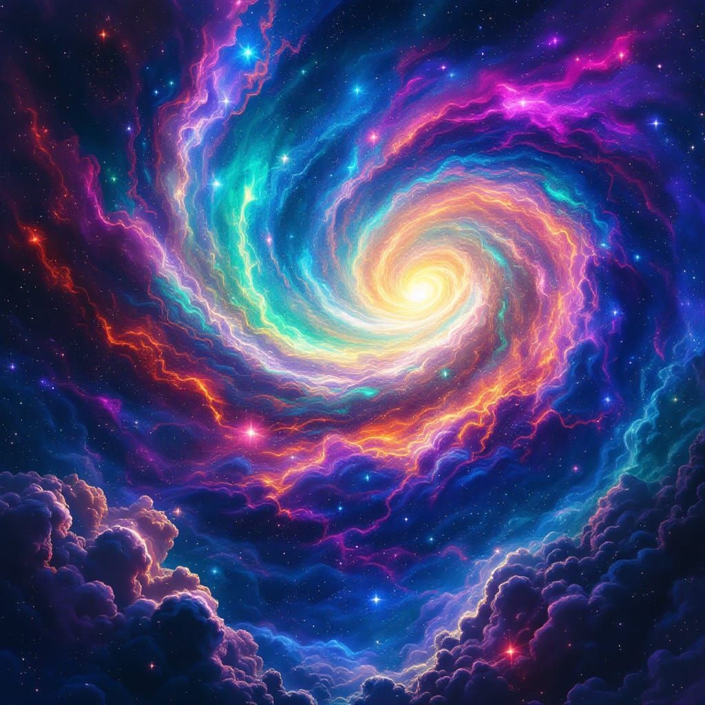 Iridescent Nebula Portal Pulsing with Cosmic Energy