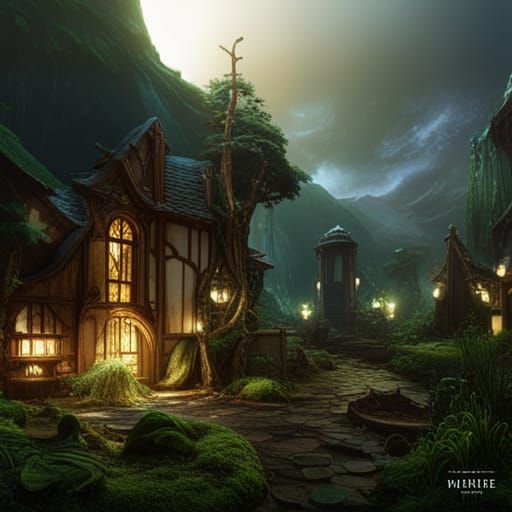 Enchanted Elven Abode in Mystical Forest