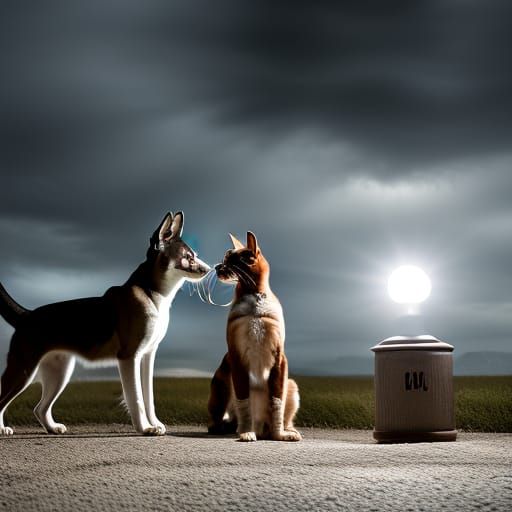 Dog and Cat in Dynamic Lighting