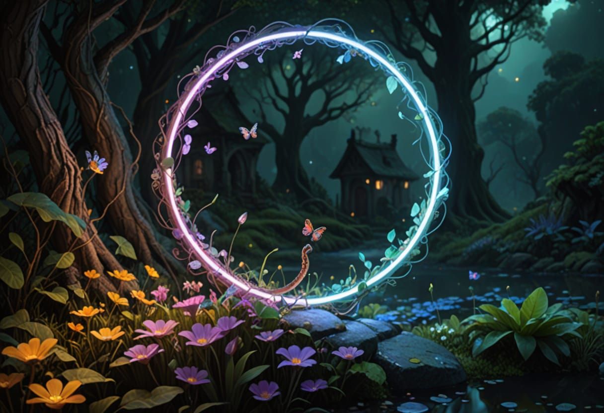 Enchanted Potting Shed in Summer Garden, Fantasycore Style