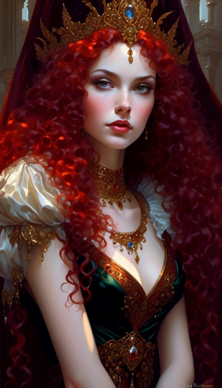 Elfin Queen Portrait with Luminous Details