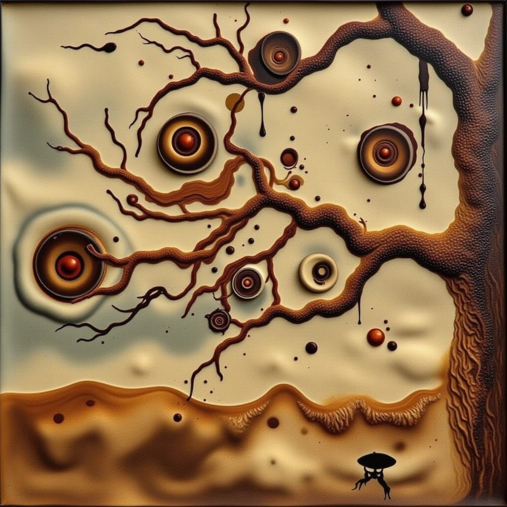 Surreal Coffee Stain World Landscape
