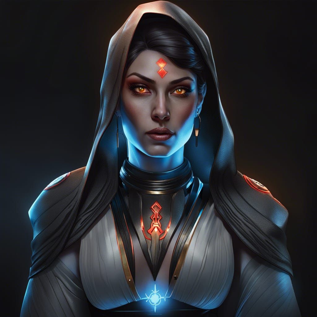 Stunning Sith Warrior Portrait in Hyperdetailed Style