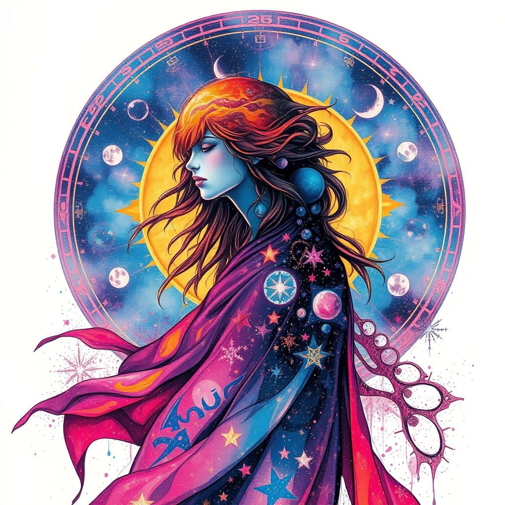 Galaxy Goddess in Cosmic, Star-Studded Glory