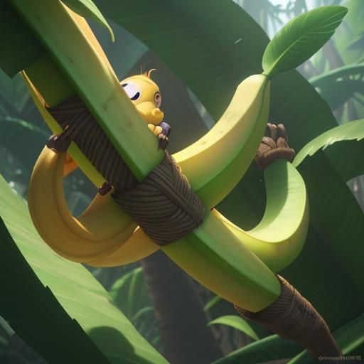 Banana Character Concept Art in 3D Style