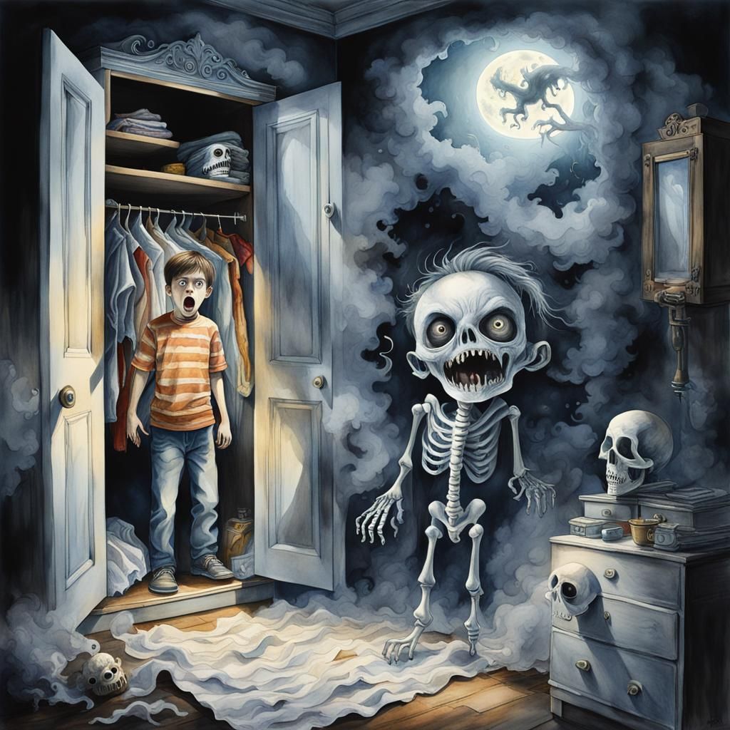 Terrifying Ghost-Skeleton Monster Appears to Child