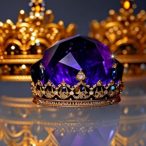 Crystal Amethyst Galaxy Crown in Rococo Style