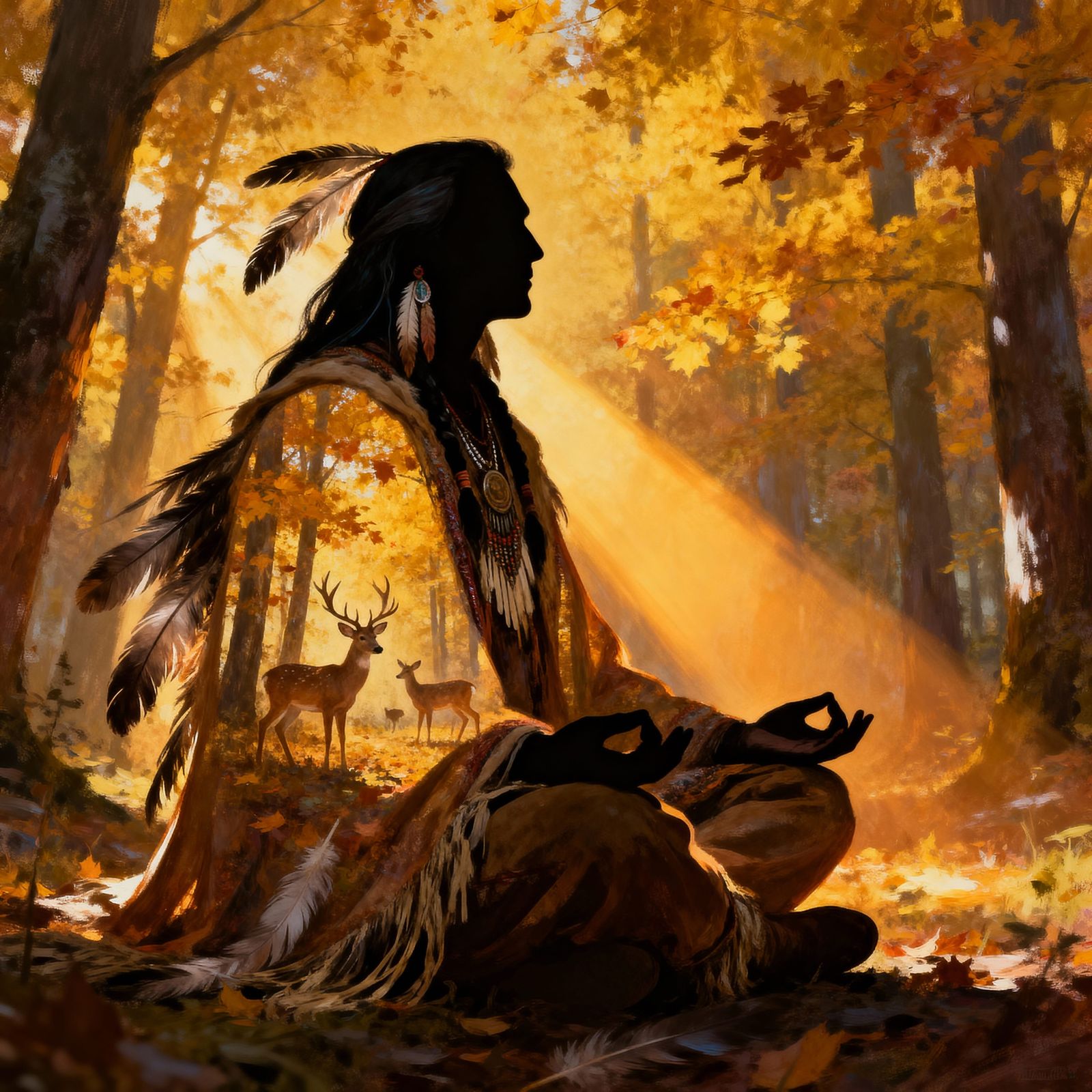 Native Spirit Guide Meditation with Autumn Forest Double Exp...