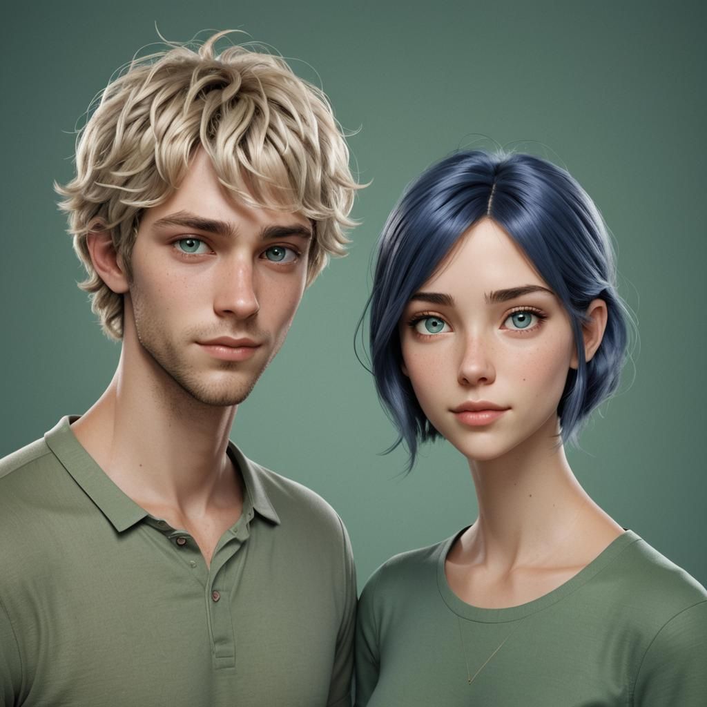 CGI Portrait of Two Cartoon Lovers