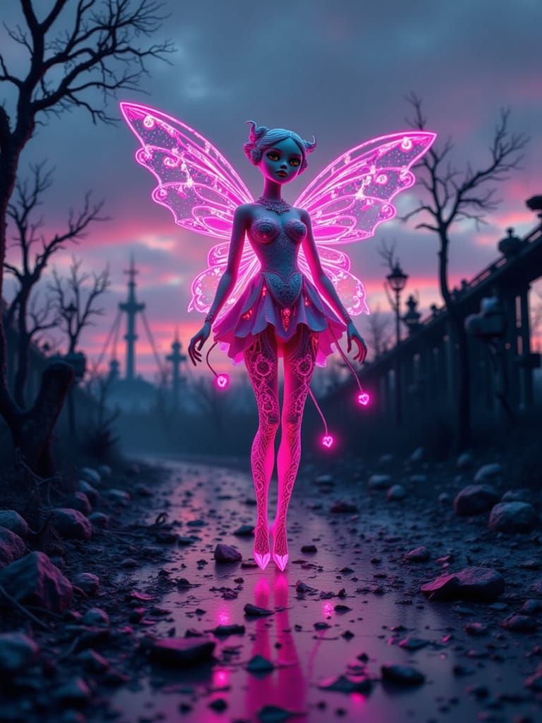 Ethereal Light Doll in Abandoned Amusement Park