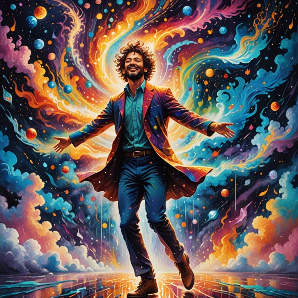 Cosmic Dreamer Dancing in the Rain