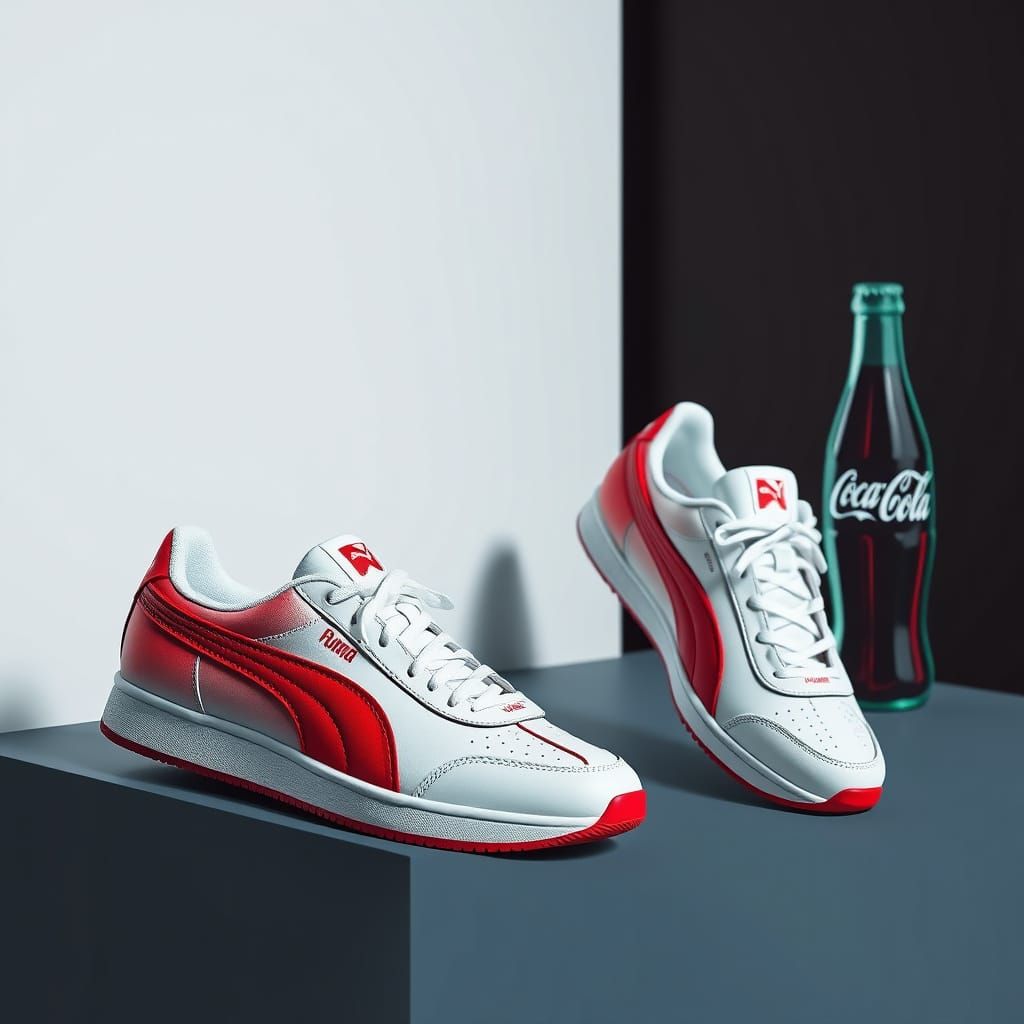 Vibrant Puma Shoes Inspired by Coca-Cola Pop Art