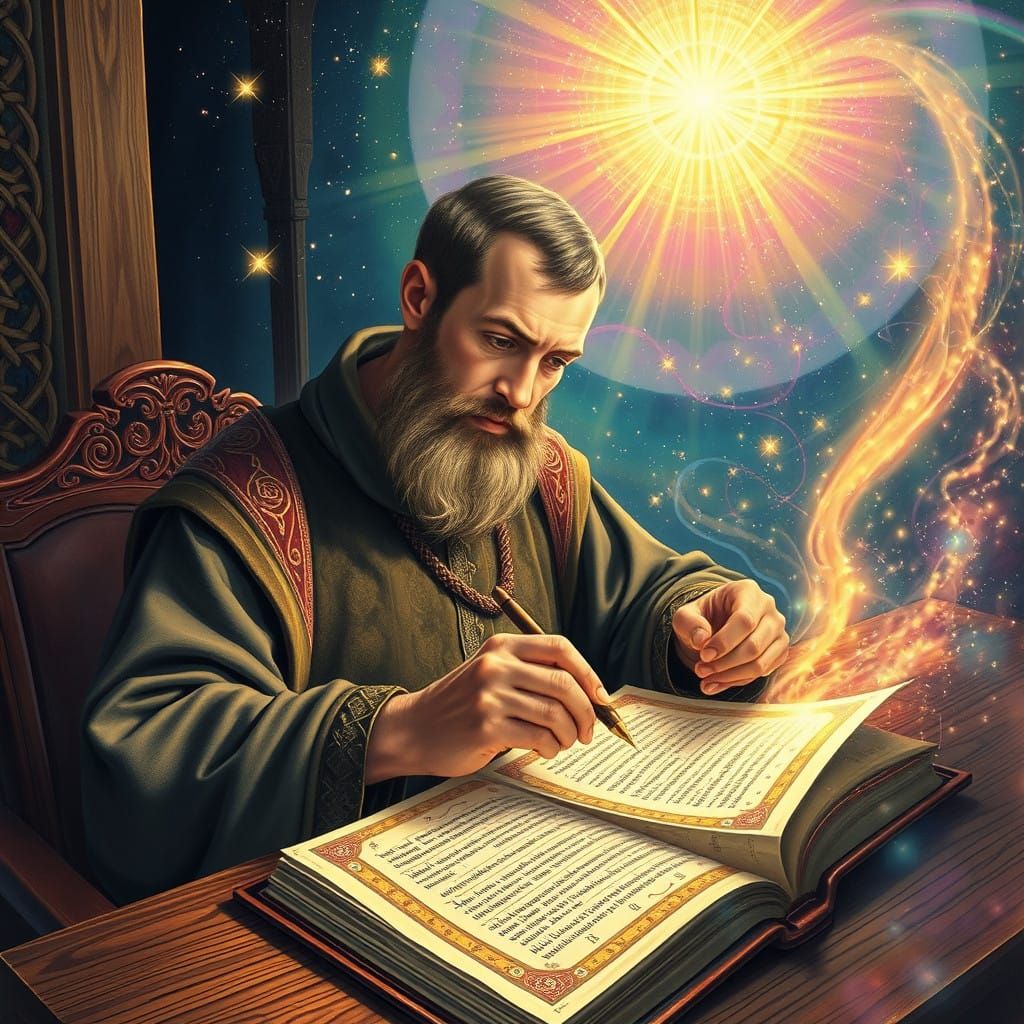 Surreal Monk Illuminates Cosmic Book of Kells in Celtic-Psyc...