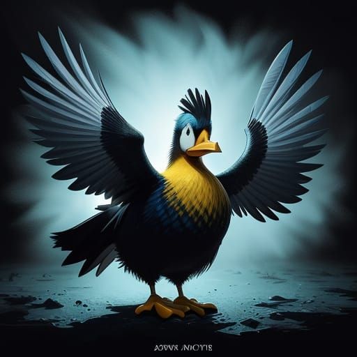 Hyperrealistic Donald Duck in Dynamic Splash Art