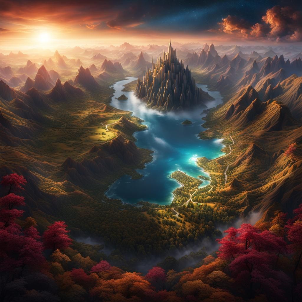 Boundless Divine Love: Detailed Matte Painting