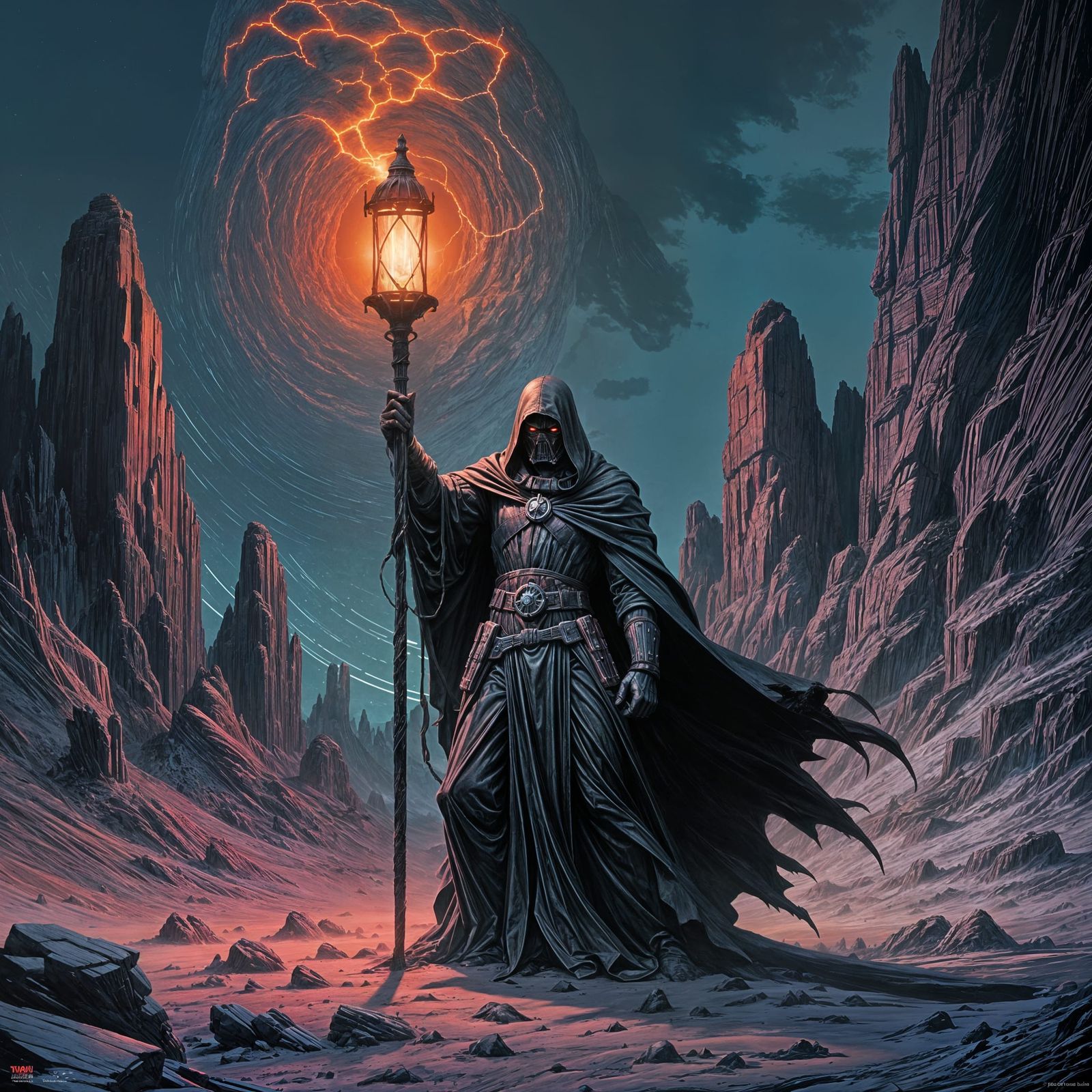 Sith Warrior with Lantern on Alien Planet