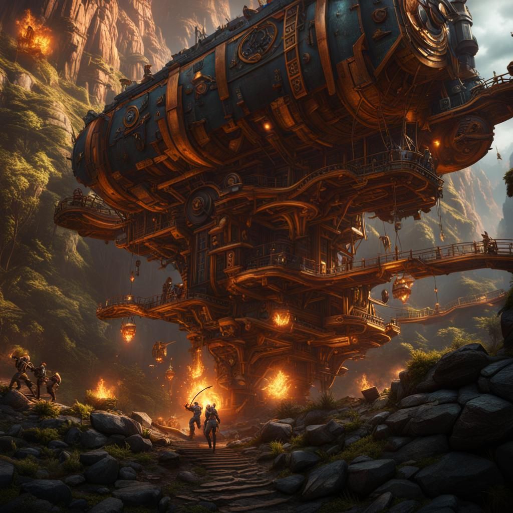 Fantastical Weightlifting Graphics in Detailed Matte Paintin...