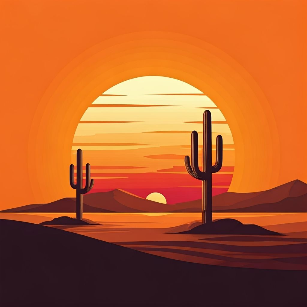 Desert Sunset Logo in Paradise Design