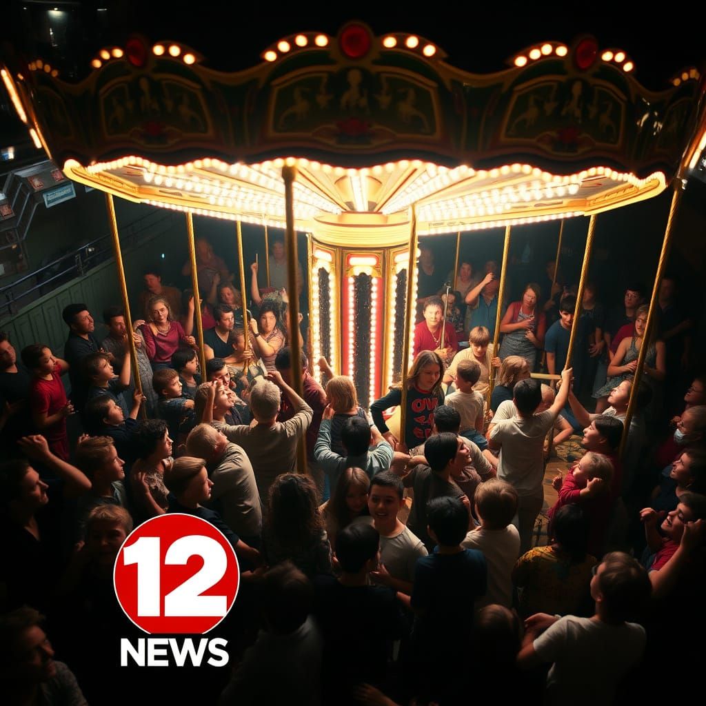 Angry Children Overrun Carousel in Chaotic News Footage