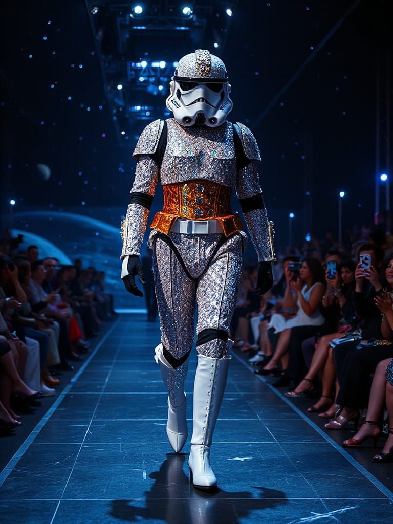 Glamorous Stormtrooper Struts Imperial Catwalk in Dazzling S...
