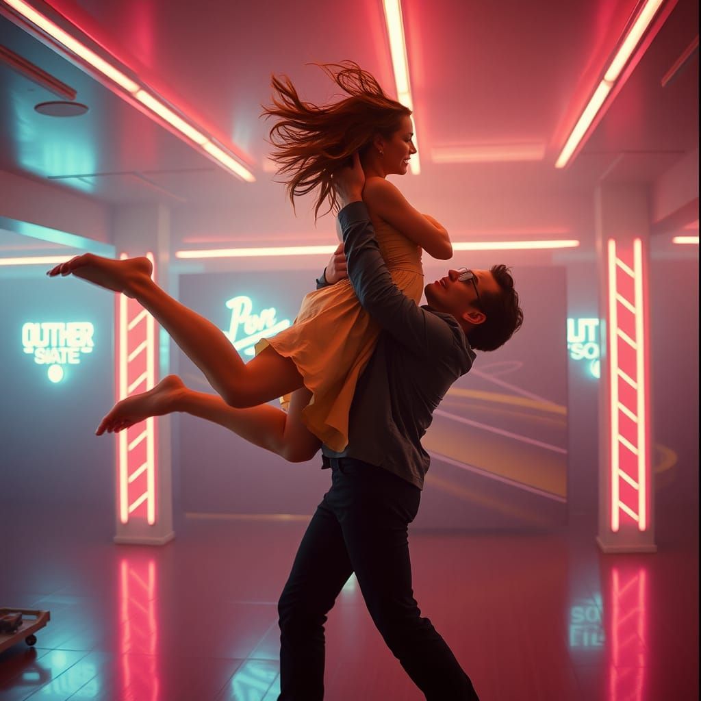 Dirty Dancing Lift Scene with Neon Lights