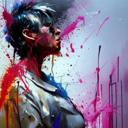 Exploding Computer Graffiti Art in Hyperrealistic Style