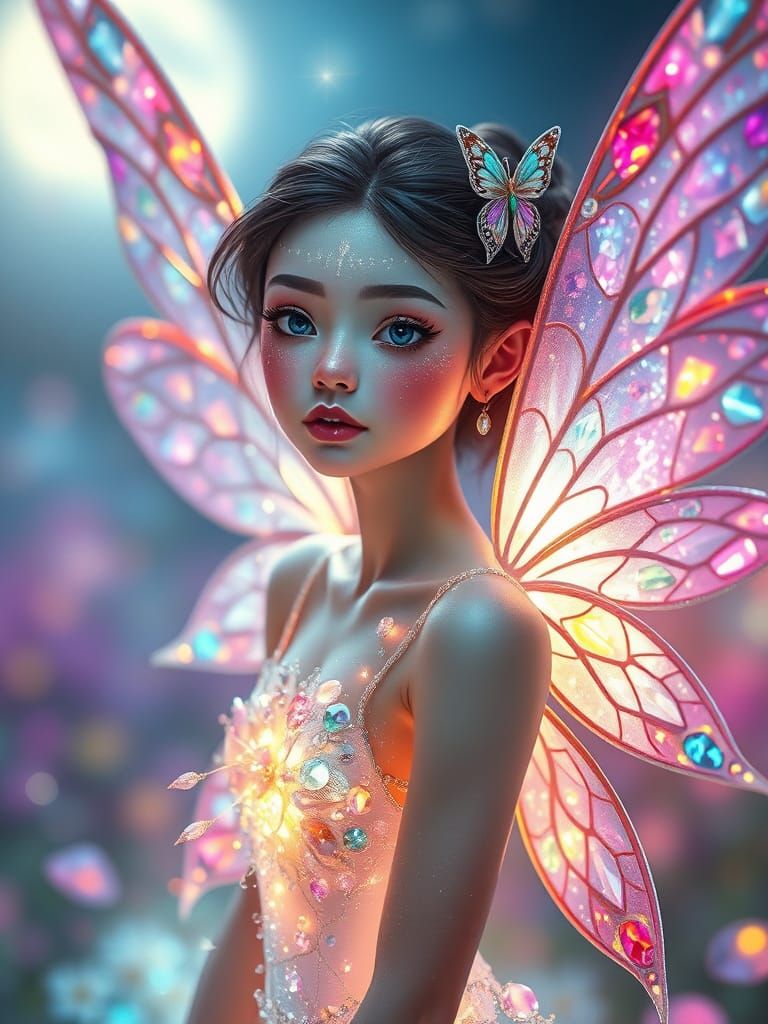 Whimsical Fairy Embodies Gemstone Radiance