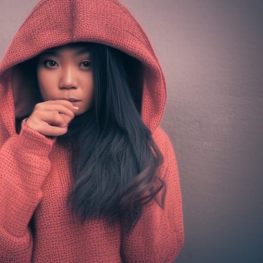 Hyperrealistic Woman with Rabbit Ears in Autumn