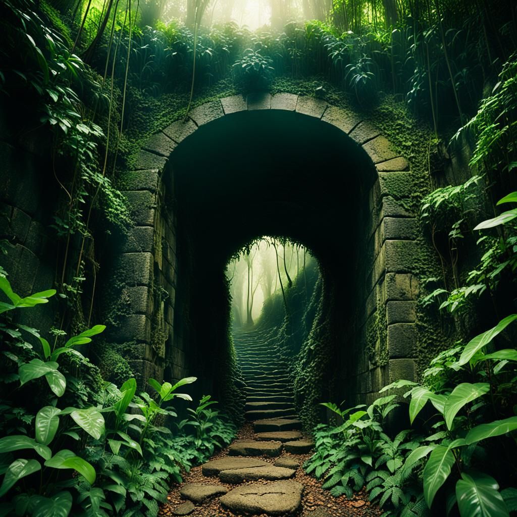 Jungle Tunnels: A Cinematic Film Still