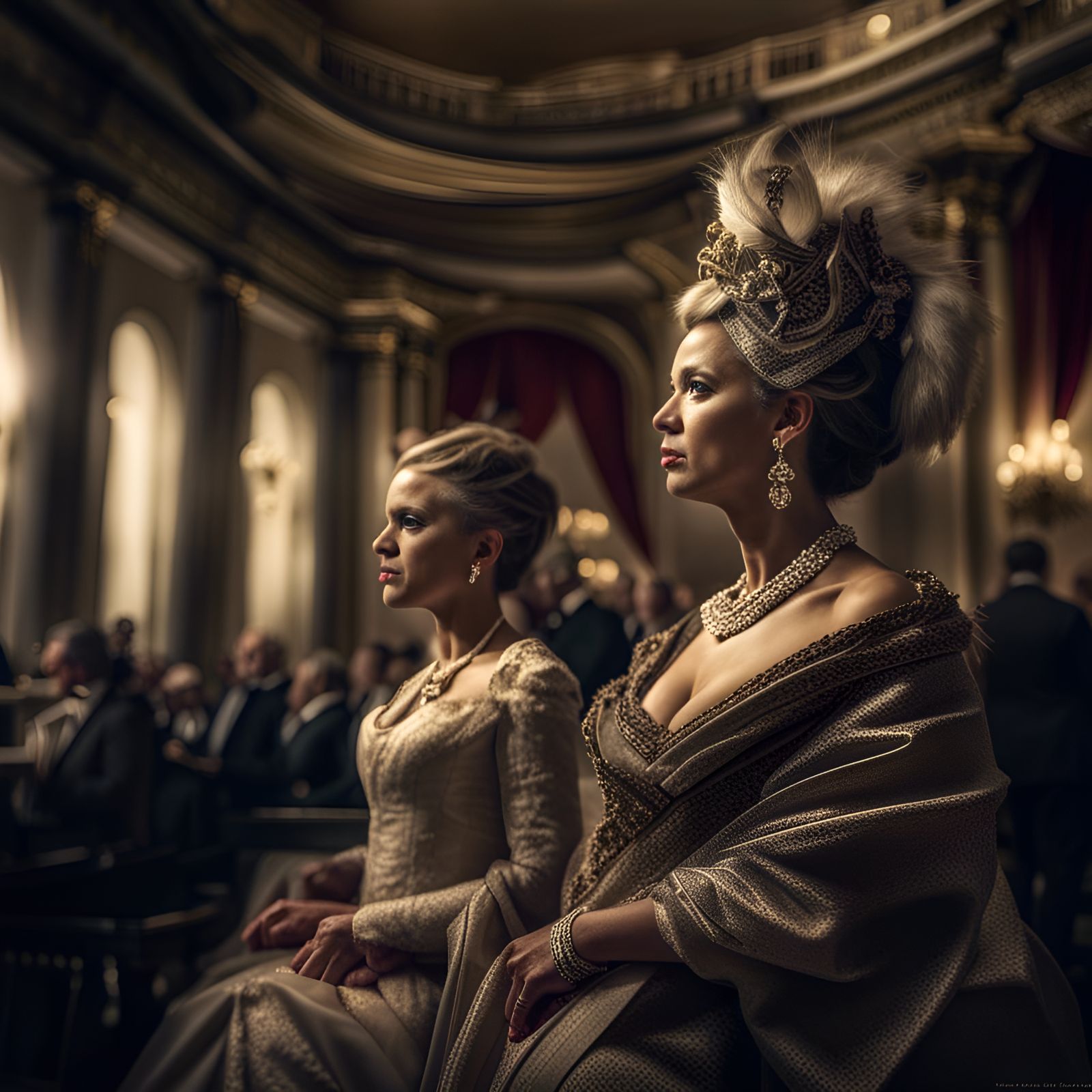 Elegant Opera Scene in Hyperrealistic Detail