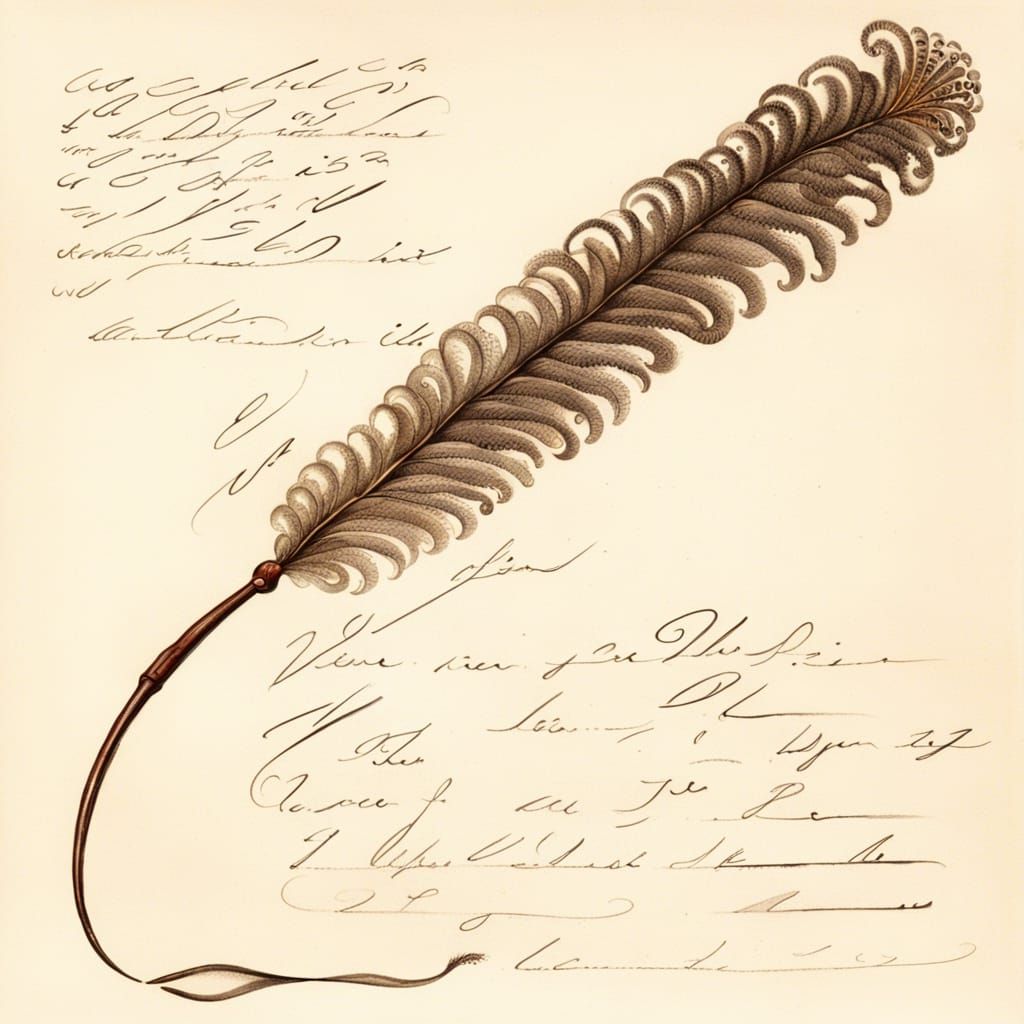 Sea Pen Scribes with Quill Pen