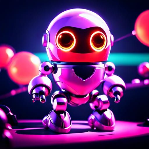 Cute Spider Robot with Adopt Me Sign in Sci-Fi Style