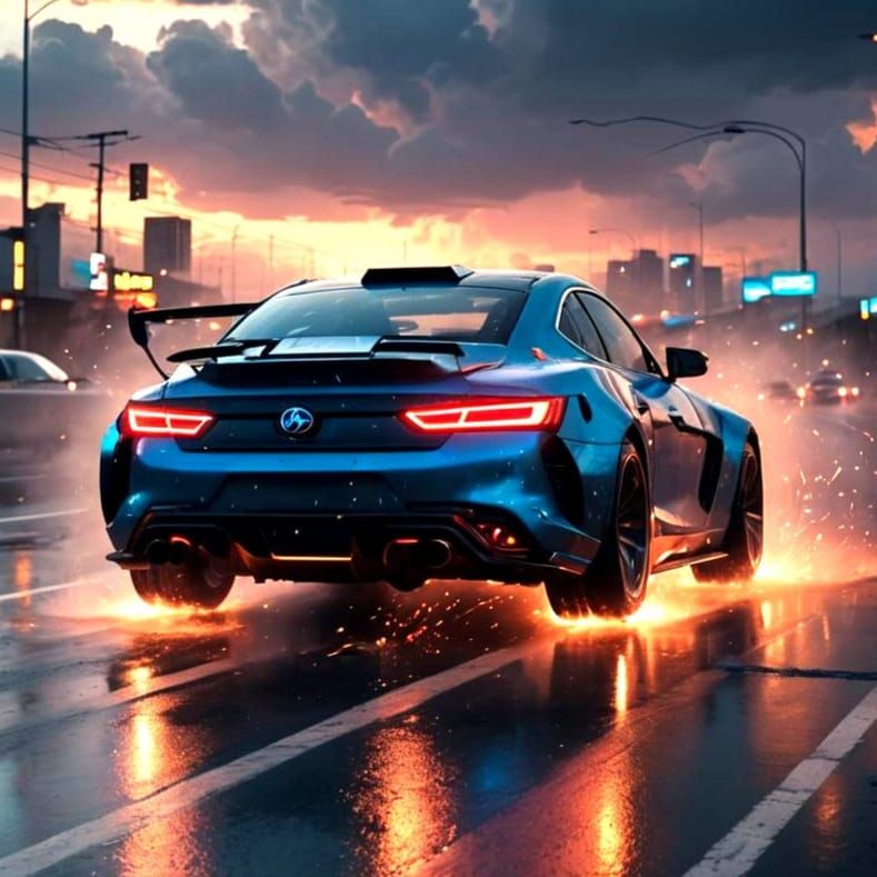 Cinematic Motion Blur of Smoking Wheels